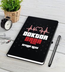 Kişiye Özel Doktor Baba Siyah Defter Kalem Seti-2