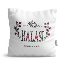 Kişiye Özel Yılın En İyi Halası Saten Yastık