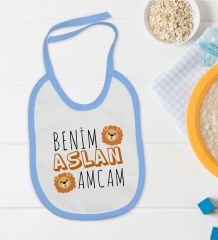 BK Kids Aslan Amcam Tasarımlı Mavi Bebek Mama Önlüğü-1