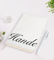 Kişiye Özel El Yazılı Beyaz Defter Kalem Seti-3