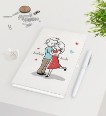Kişiye Özel Sevgililer Günü Beyaz Defter Kalem Seti-113