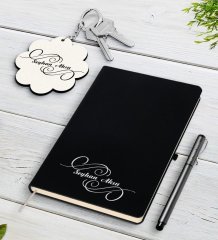 Kişiye Özel İsimli Siyah Defter Kalem Ve Anahtarlık Hediye Seti-3