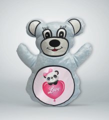 BK Gift Sevimli Sevimli Panda Tasarımlı Mavi Ayıcık Yastık-6