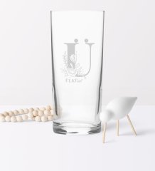 Kişiye Özel Ü Baş Harfli ve İsimli Rakı Bardağı