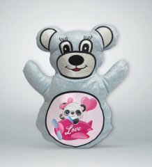 BK Gift Sevimli Sevimli Panda Tasarımlı Mavi Ayıcık Yastık-5