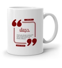 Kişiye Özel Dayı Beyaz Kupa Bardak - 4
