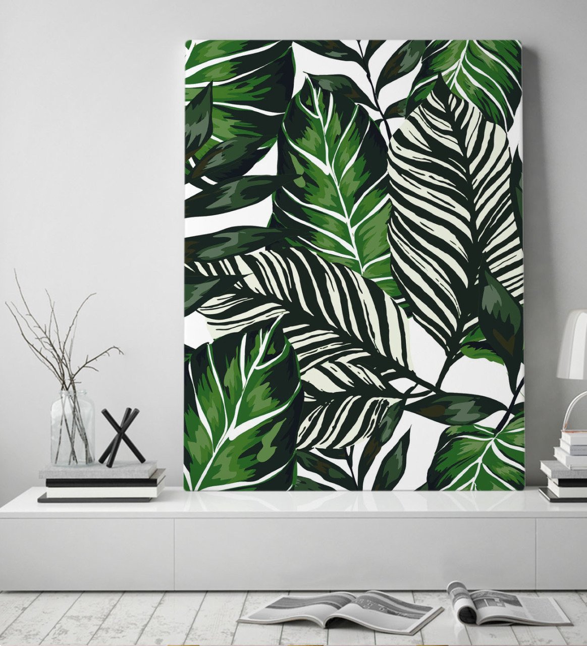 BK Gift Yaprak Tasarımlı Kanvas Tablo 50x70cm-1