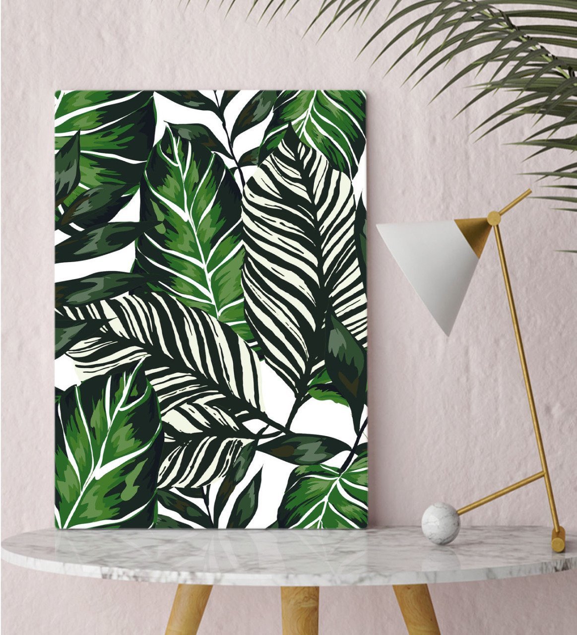 BK Gift Yaprak Tasarımlı Kanvas Tablo 30x50cm-1