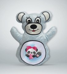 BK Gift Sevimli Sevimli Panda Tasarımlı Mavi Ayıcık Yastık-3