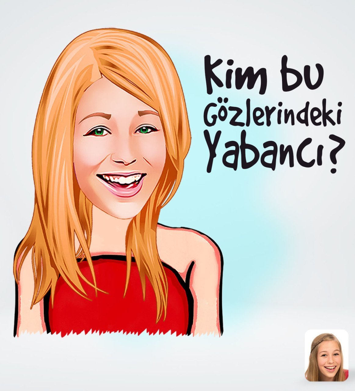 Kişiye Özel Kadın Kim Bu Gözlerindeki Yabancı Tasarımlı Dijital Karikatür-1