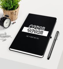 Kişiye Özel Canım Babam Siyah Defter Kalem Seti-4