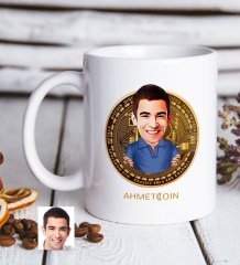 Kişiye Özel Bitcoin Karikatürlü Beyaz Kupa Bardak-2