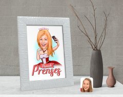 Kişiye Özel Pamuk Prenses Karikatürlü Dekoratif Çerçeve-3