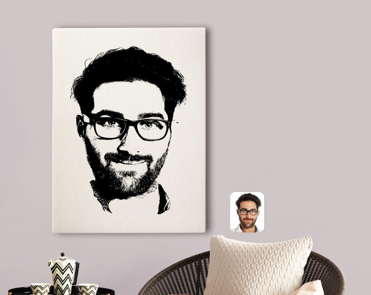 Kişiye Özel Erkek Silüet Kanvas Tablo 70x100cm-1B