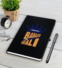 Kişiye Özel Babaların En Kralı Siyah Defter Kalem Seti