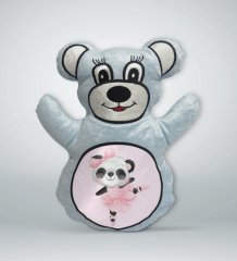 BK Gift Sevimli Sevimli Panda Tasarımlı Mavi Ayıcık Yastık-1