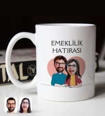 BK Gift Kişiye Özel Emekli Karikatürlü Beyaz Kupa Bardak-3, Erken Emekli, Yeni Emekli, EYT Hediyesi