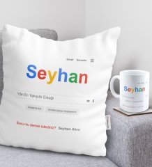 Kişiye Özel Google Arama Motoru Kupa & Yastık Seti