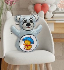 BK Gift Sevimli Sevimli Ördek Tasarımlı Mavi Ayıcık Yastık-1