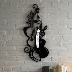 Kişiye Özel İsimli Müzik Tasarımlı Ahşap Duvar Objesi (Model 1)