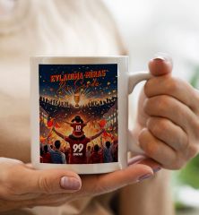 BK Gift Kişiye Özel İsimli Baba-Kız Sarı Kırmızı Evladıma Miras Bu Sevda Beyaz Kupa Bardak-1, Doğum Günü Hediyesi, Taraftar Hediyesi