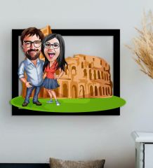 BK Gift Kişiye Özel Sevgililer Antik Roma Karikatürlü 3D Ahşap Tablo-1