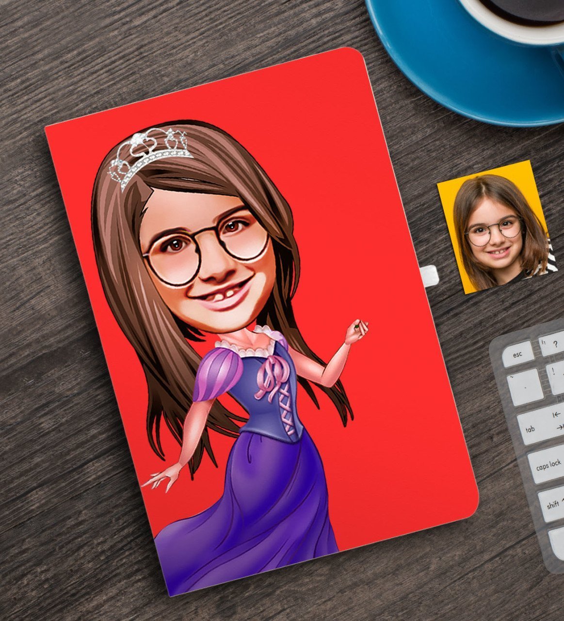 Kişiye Özel Kız Çocuk Prenses Karikatürlü Defter-3