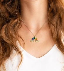 Kişiye Özel Sevgililer Günü Çift Harfli Bulut Kolye Kupa ve Çikolatalı Kalp Bonbon Draje Hediye Seti-116