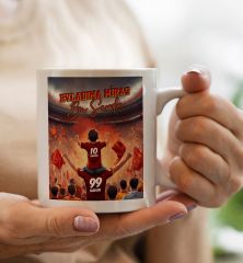 BK Gift Kişiye Özel İsimli Baba-Oğul Sarı Kırmızı Evladıma Miras Bu Sevda Beyaz Kupa Bardak-3, Doğum Günü Hediyesi, Taraftar Hediyesi