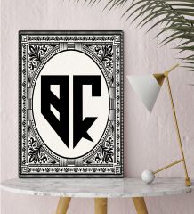 BK Gift Kişiye Özel Monogram Kanvas Tablo 30x50cm, Monogram Logo Harf, Monogram, Baş Harfli, Ev ve Ofis Hediyesi