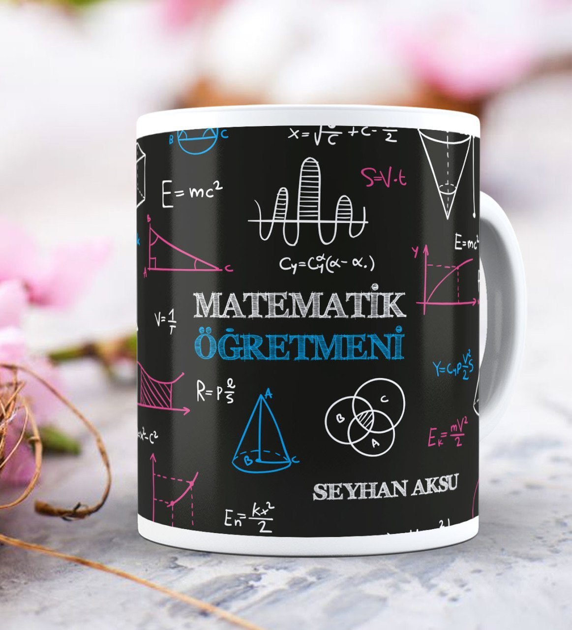 Kişiye Özel Matematik Öğretmeni Beyaz Kupa Bardak -11