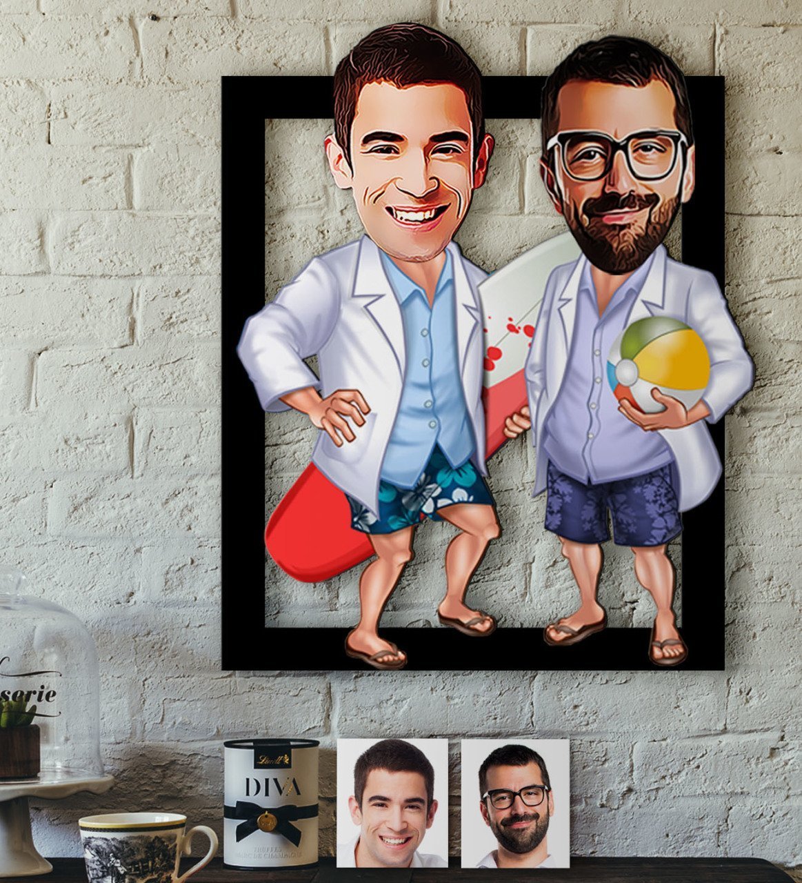 Kişiye Özel Kankalar Karikatürlü 3D Ahşap Tablo-2