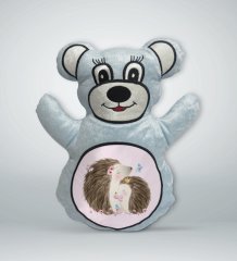 BK Gift Sevimli Sevimli Kirpi Tasarımlı Mavi Ayıcık Yastık-4