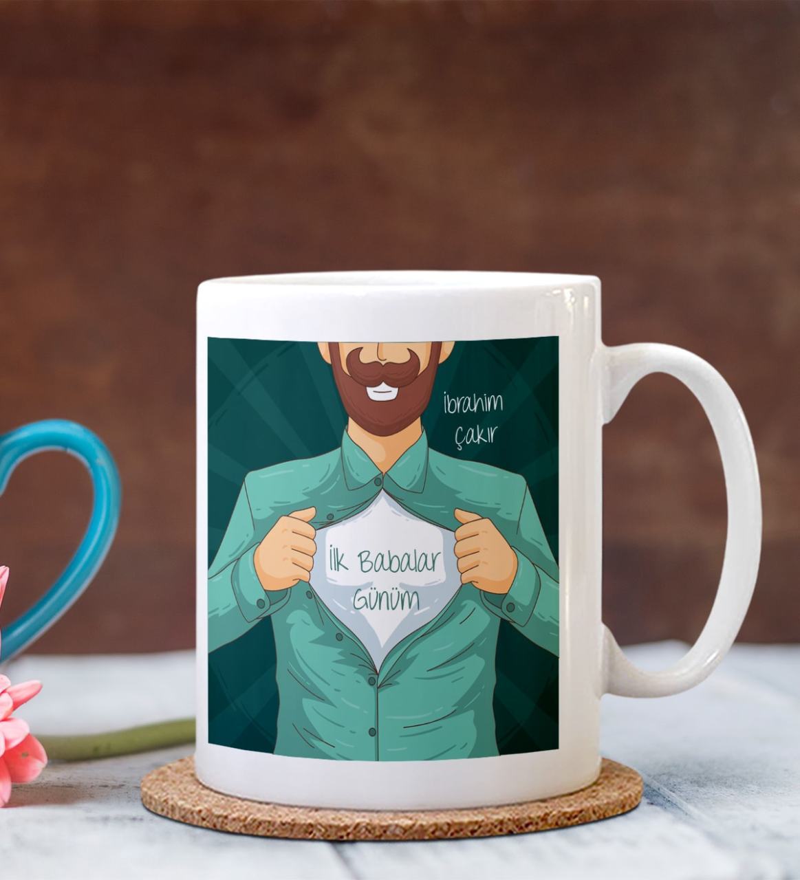 Kişiye Özel Babalar Günü Temalı Beyaz Kupa Bardak 18-242 B