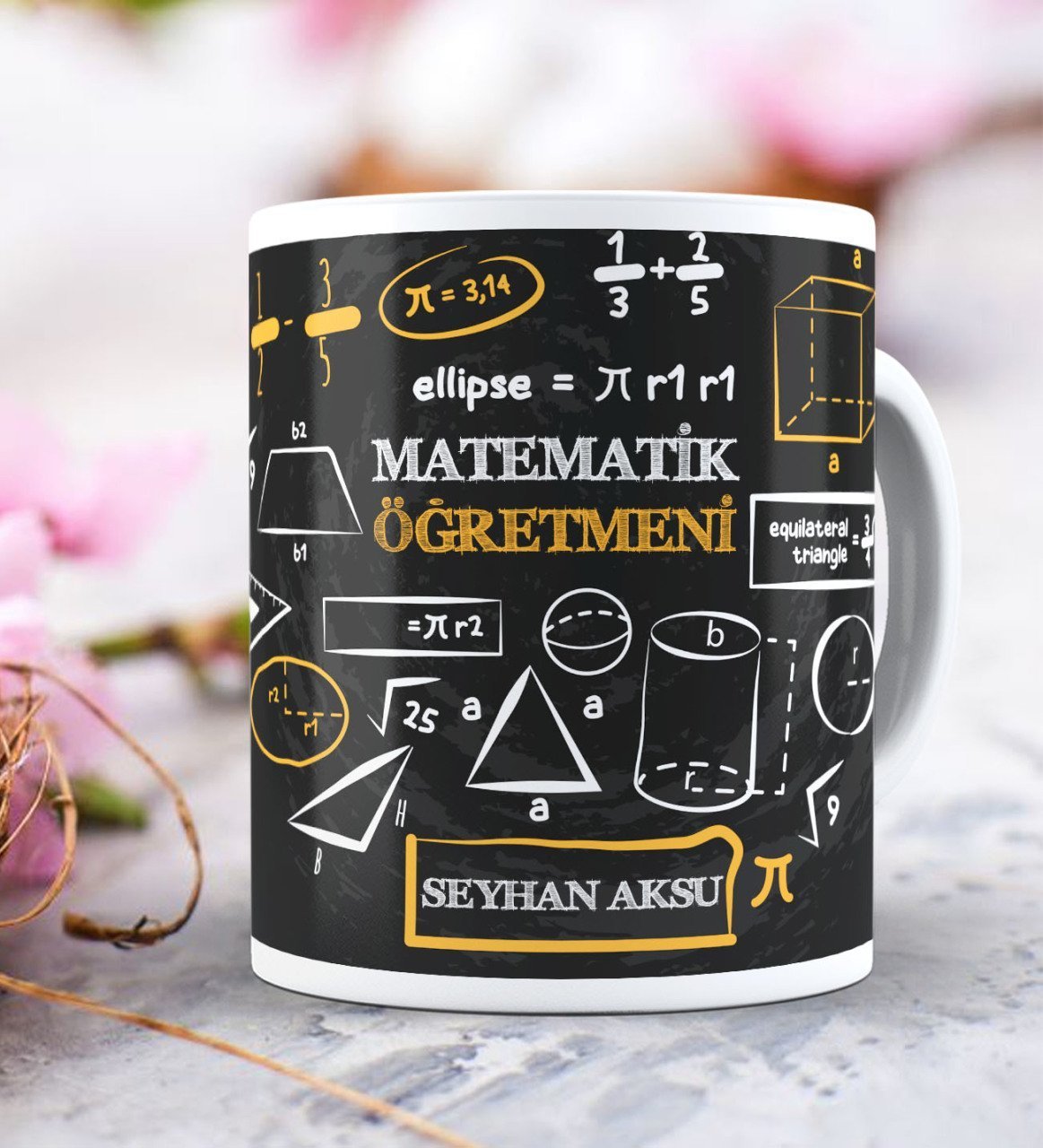 Kişiye Özel Matematik Öğretmeni Beyaz Kupa Bardak -10