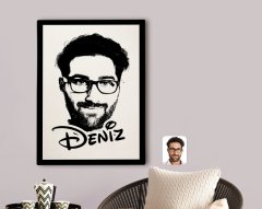 Kişiye Özel İsimli Erkek Silüet Kanvas Tablo 70x100cm-1A
