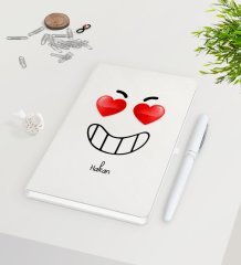 Kişiye Özel Sevgililer Günü Beyaz Defter Kalem Seti-101
