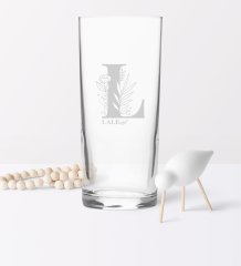 Kişiye Özel L Baş Harfli ve İsimli Rakı Bardağı