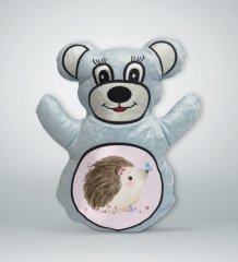 BK Gift Sevimli Sevimli Kirpi Tasarımlı Mavi Ayıcık Yastık-1