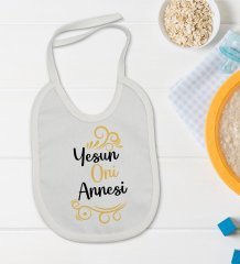 BK Kids Yesun Oni Annesi Tasarımlı Bebek Body Zıbın ve Mama Önlüğü Hediye Seti - Model 1