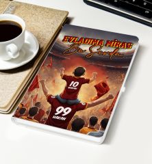 BK Gift Kişiye Özel İsimli Baba-Oğul Sarı Kırmızı Evladıma Miras Bu Sevda Beyaz Defter-3, Doğum Günü Hediyesi, Taraftar Hediyesi