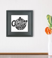BK Gift The Tea Tasarımlı Ahşap Çerçeveli Taş Duvar Dekoru-1