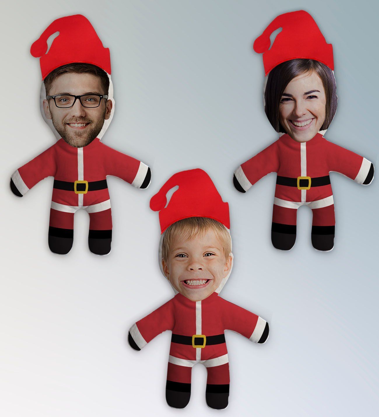 BK Gift Kişiye Özel Fotoğraflı 3’lü Yılbaşı Aile Bebek Yastık Seti-1