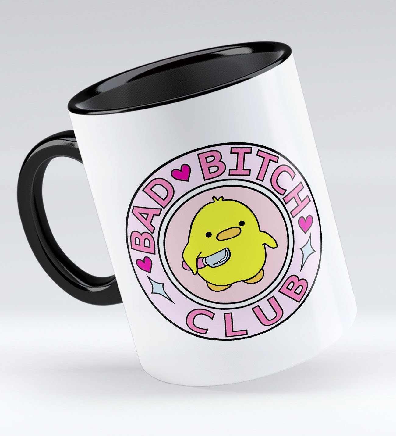 Bk Gift Bad Bitch Club Tasarımlı Siyah Kupa Bardak - Model 1