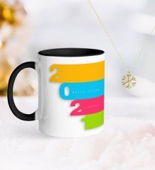 BK Gift Kişiye Özel 2023 Mutlu Yıllar Siyah Kupa ve Kar Tanesi Kolye-12
