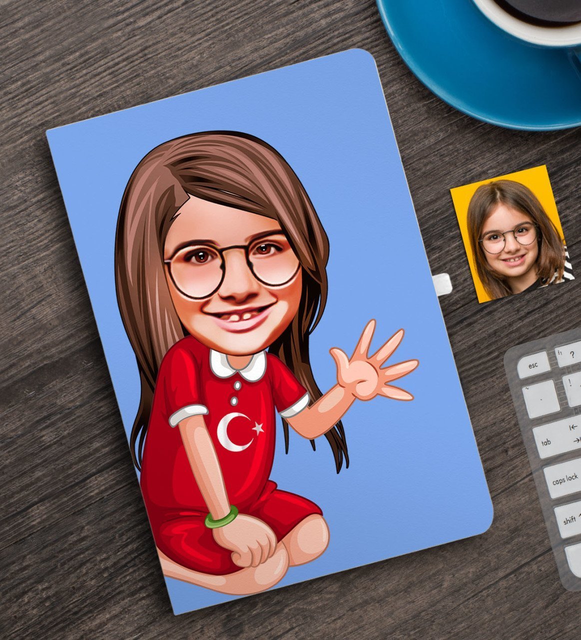 Kişiye Özel Kız Çocuk Karikatürlü Defter-2