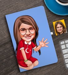 Kişiye Özel Kız Çocuk Karikatürlü Defter-2