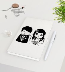 Kişiye Özel Sevgililer Günü Beyaz Defter Kalem Seti-98