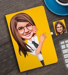 Kişiye Özel Kız Çocuk Karikatürlü Defter-1