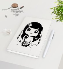 Kişiye Özel Sevgililer Günü Beyaz Defter Kalem Seti-97